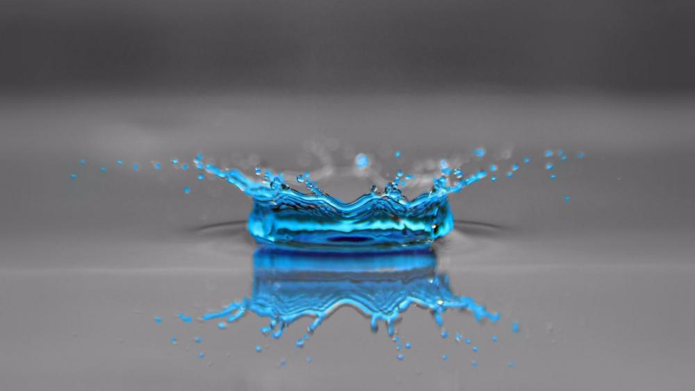 Blue water drops wallpaper