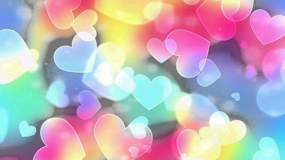 Colorful hearts wallpaper