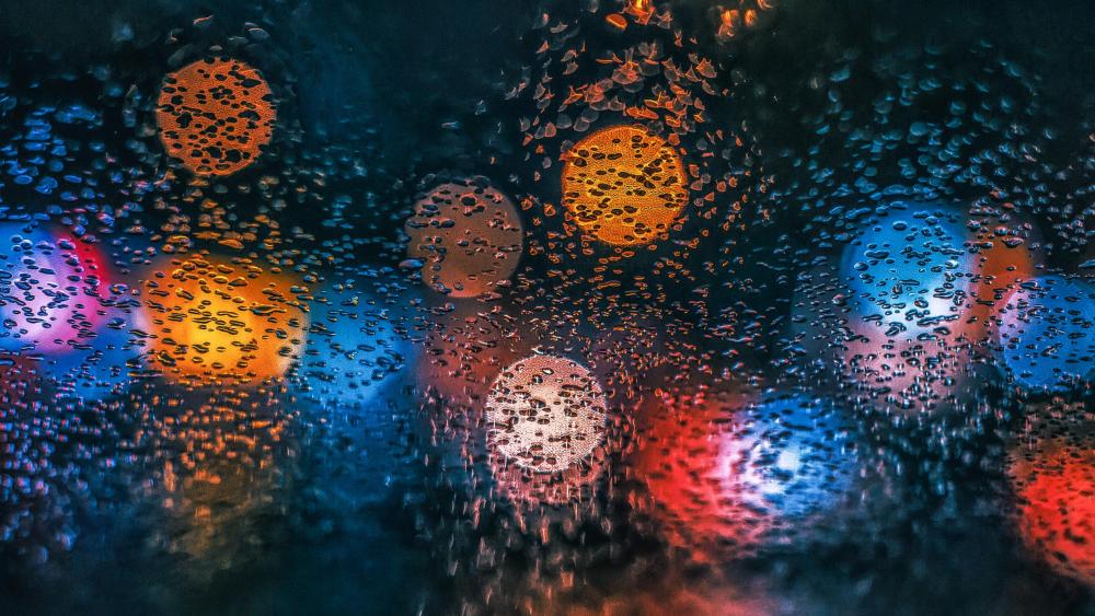 Car window waterdrops wallpaper