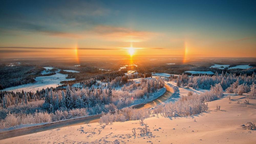 Belogorye Nature Reserve in winter wallpaper