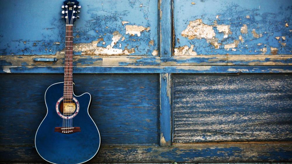 Blue guitar wallpaper