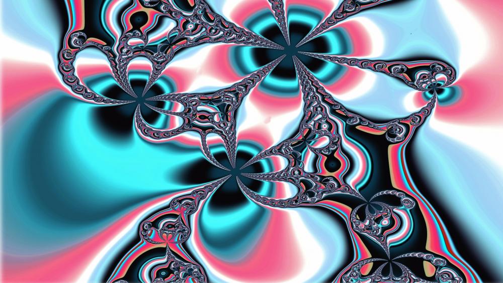 Baby blue fractal art wallpaper