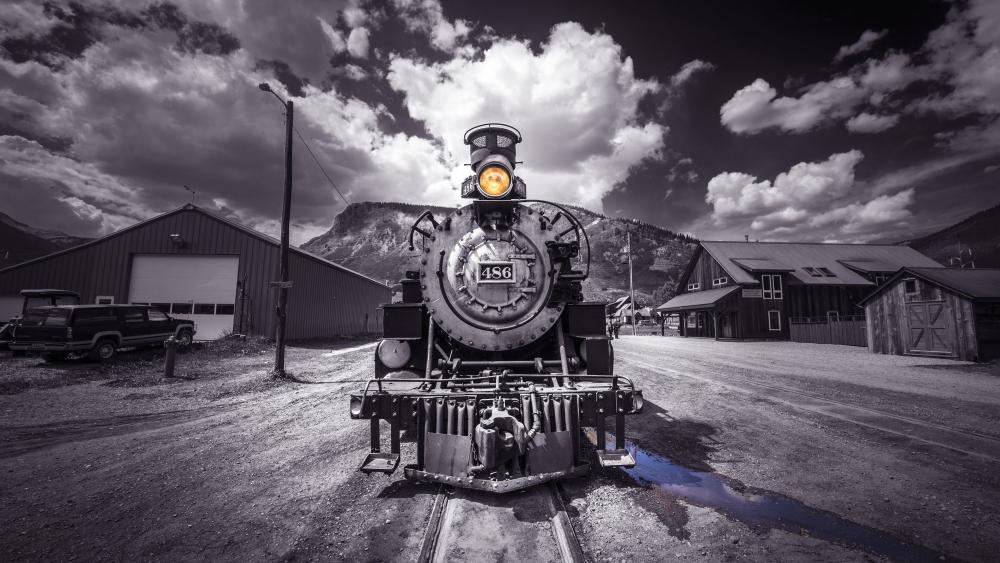 Locomotive - Monochrome photography wallpaper