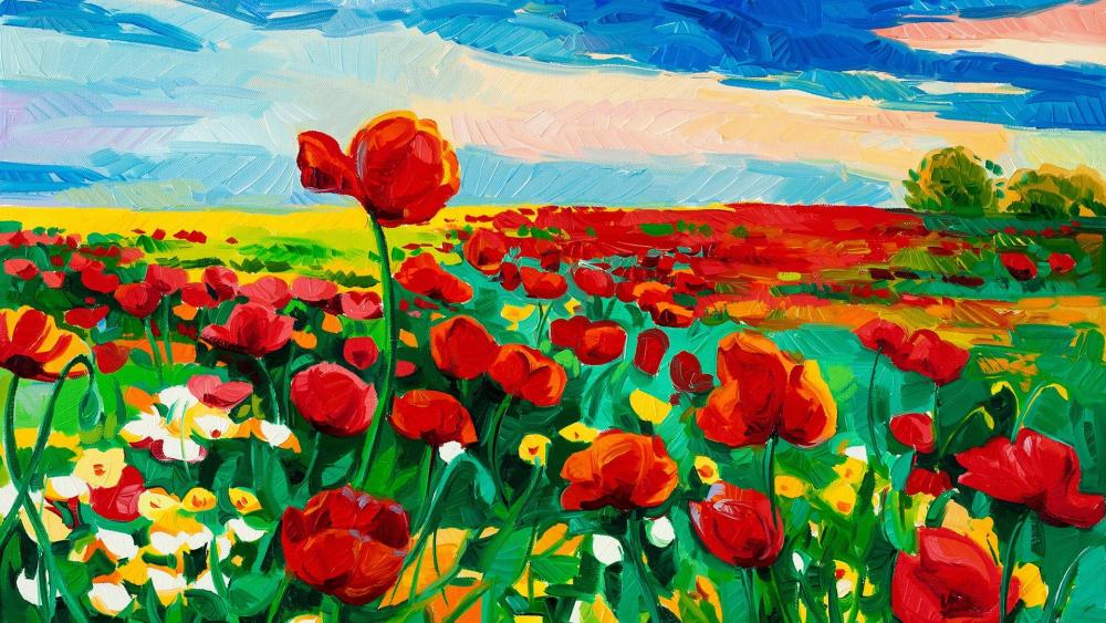 Tulips Painting wallpaper
