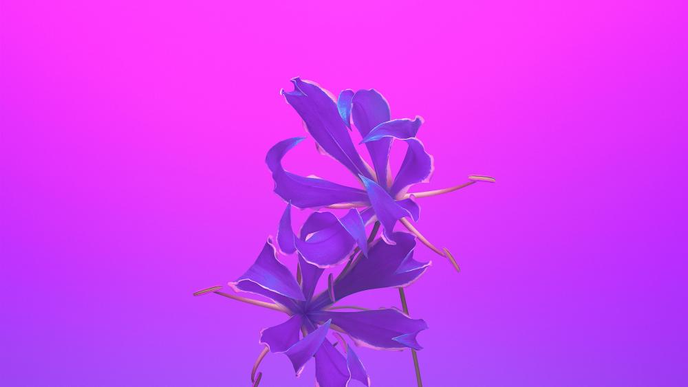 Purple flower illustration art wallpaper - backiee