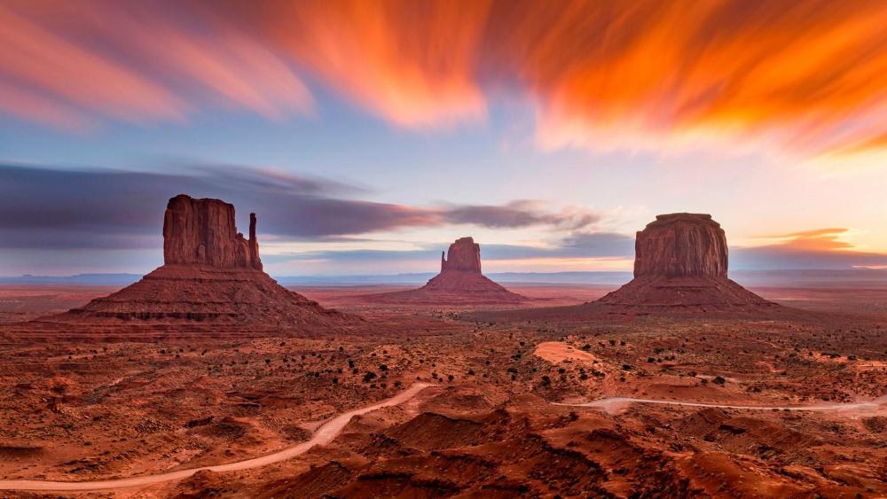 Monument Valley Navajo Tribal Park - West and East Mitten Buttes wallpaper