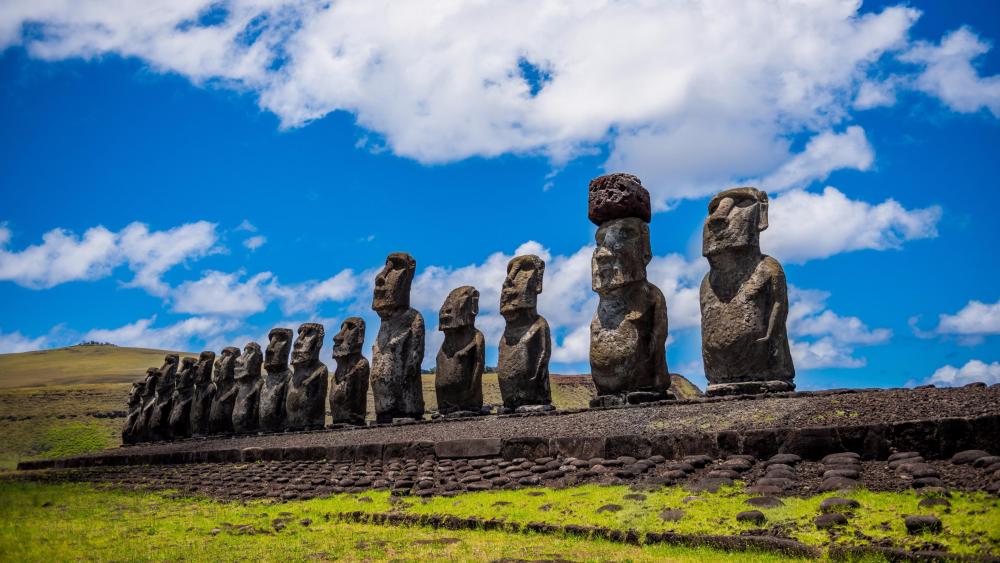 Moai Easter Island stone statues wallpaper