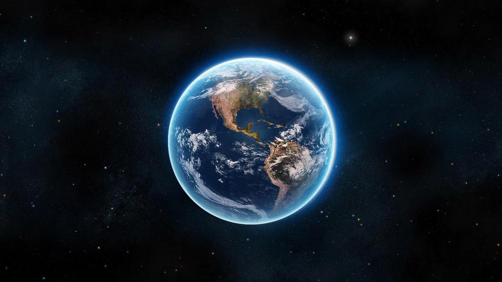 Earth view from space wallpaper