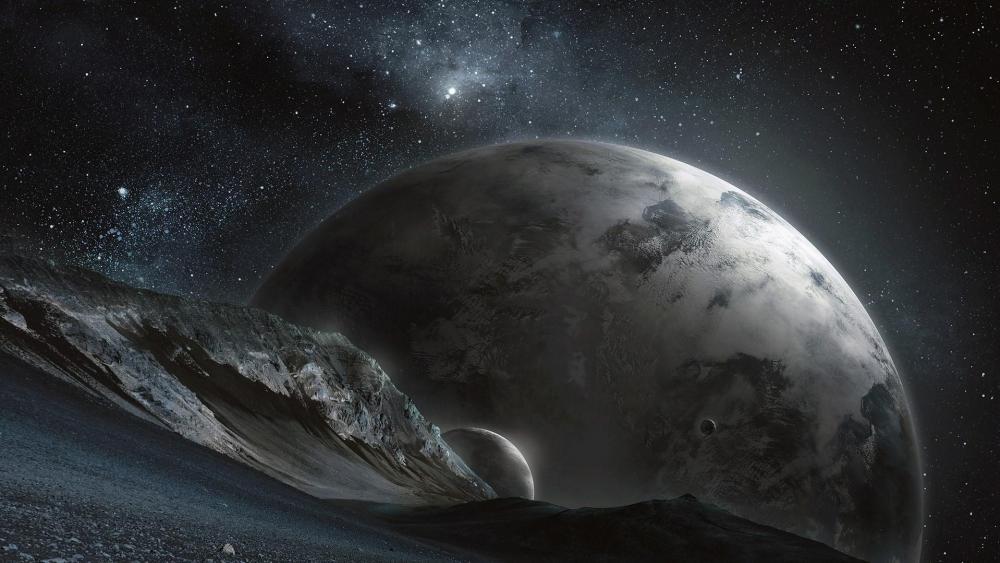 Alien landscape from an alien planet wallpaper