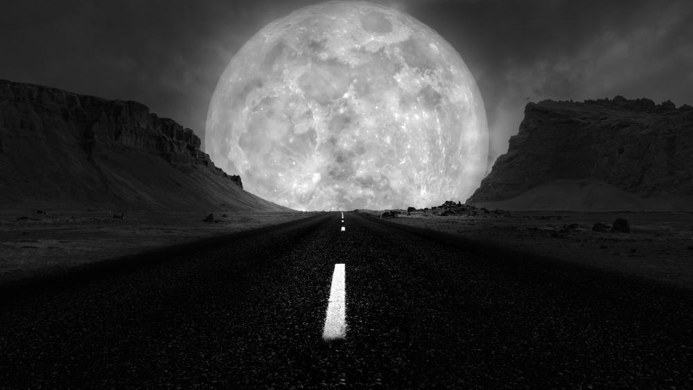 Highway to the Supermoon wallpaper