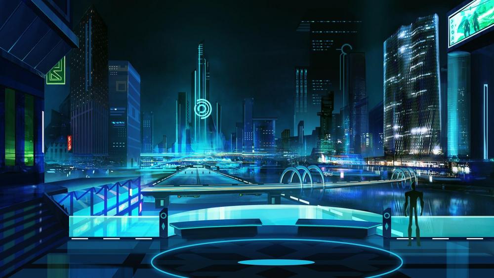 Cyberpunk metropolis wallpaper