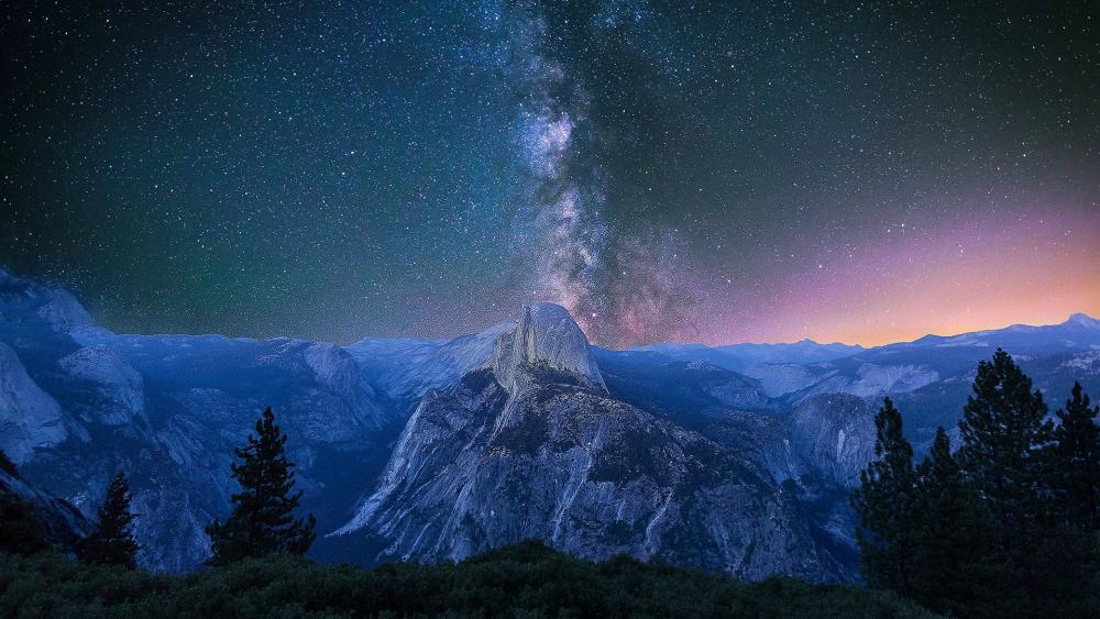Milky Way over Yosemite wallpaper