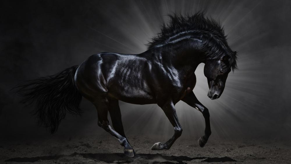 Black horse wallpaper