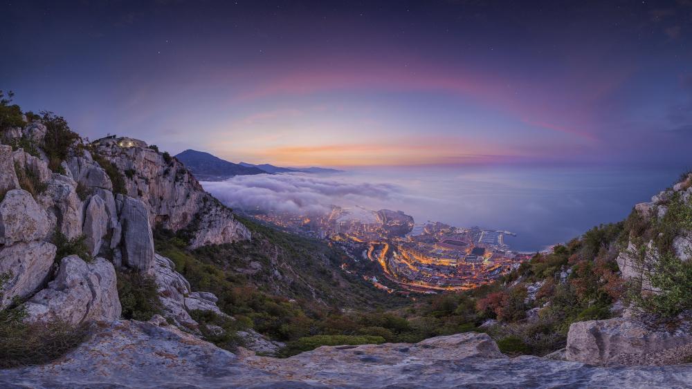 Monte-Carlo summer sunrise (Monaco) wallpaper
