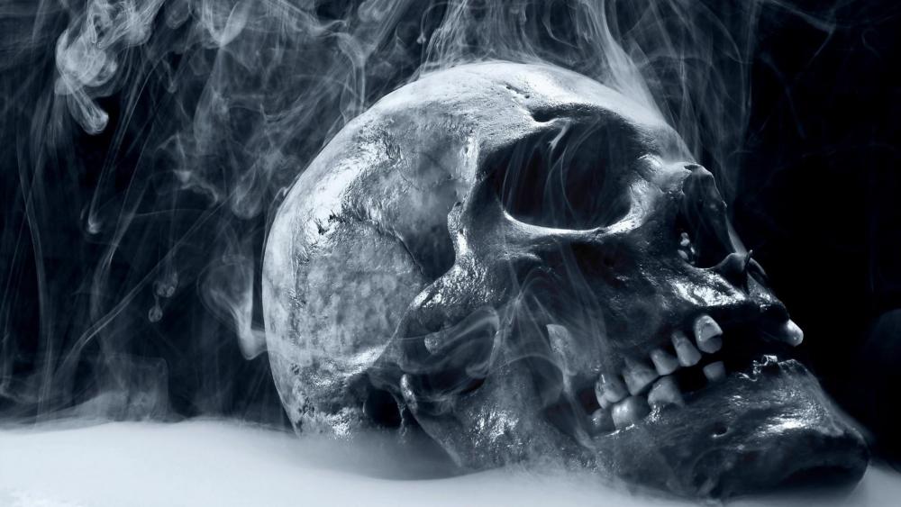 Smoking Skull wallpaper