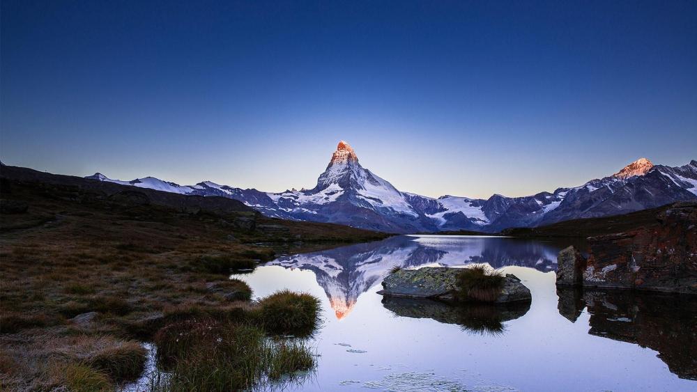 Riffelsee reflected Matterhorn wallpaper