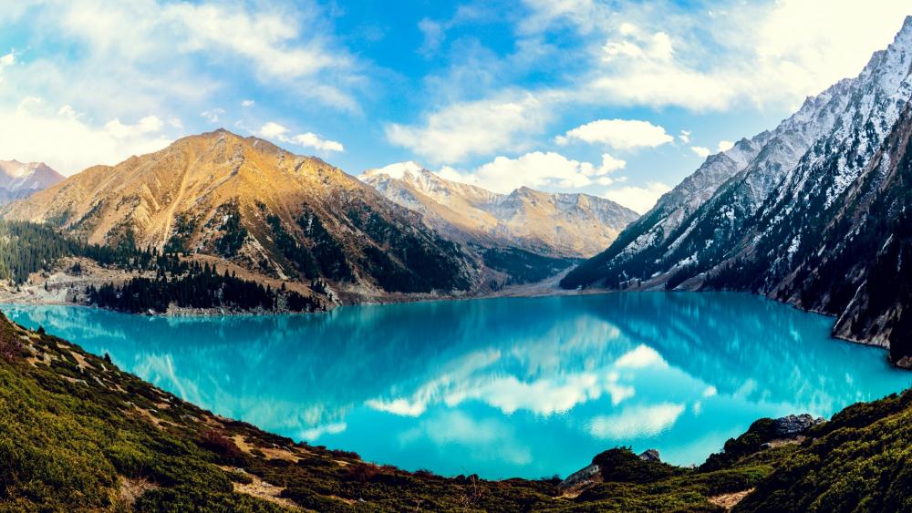 Big Almaty Lake (Trans-Ili Alatau mountains,  Alatau – Eliy National Park, Kazakhstan) wallpaper