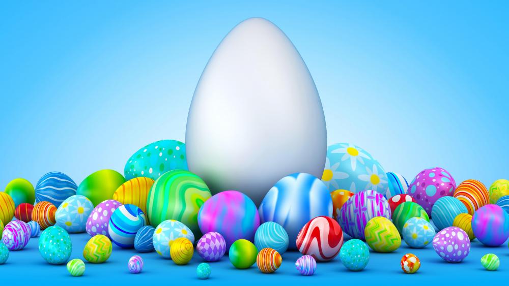 Colorful Easter eggs wallpaper