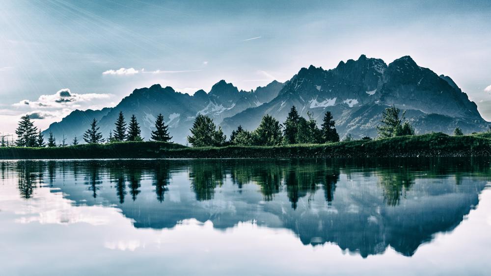 Mountain reflection wallpaper