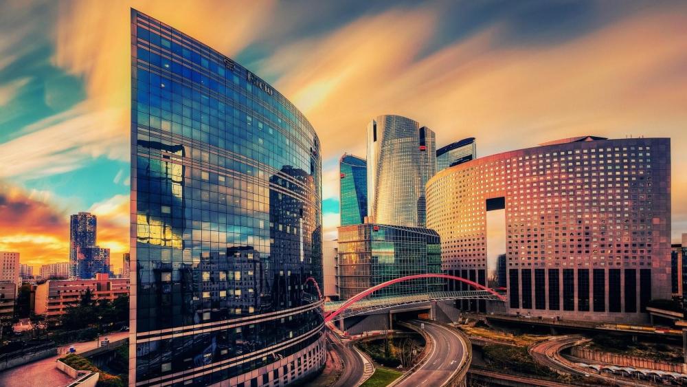 Modern architecture (La Défense, Paris) wallpaper