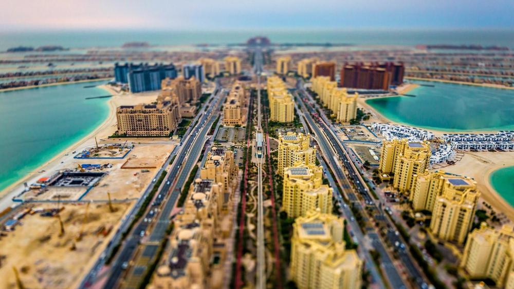 Palm Jumeirah - Tilt Shift Photography wallpaper