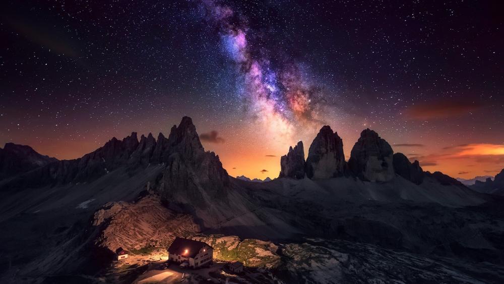 Milky Way over the Dolomites wallpaper