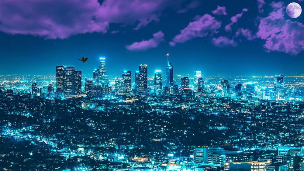 Los Angeles city lights wallpaper