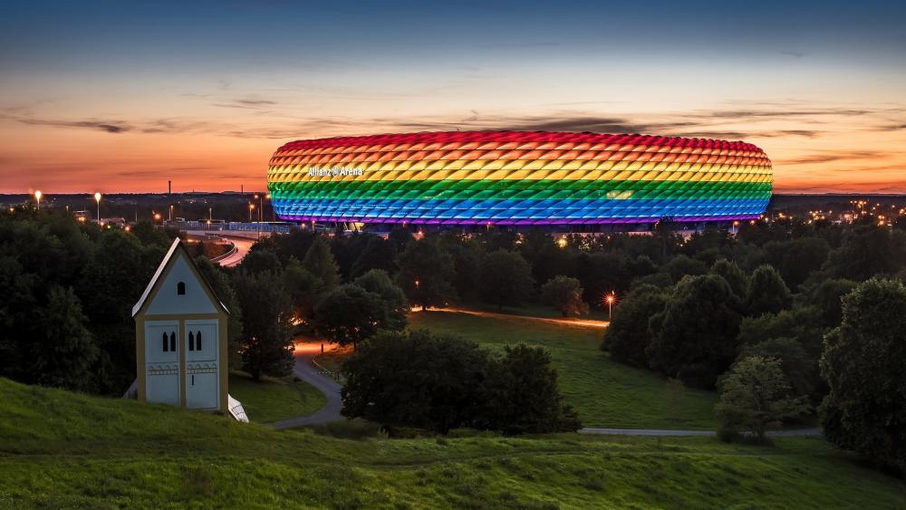 Allianz Arena in Rainbow Colours wallpaper - backiee