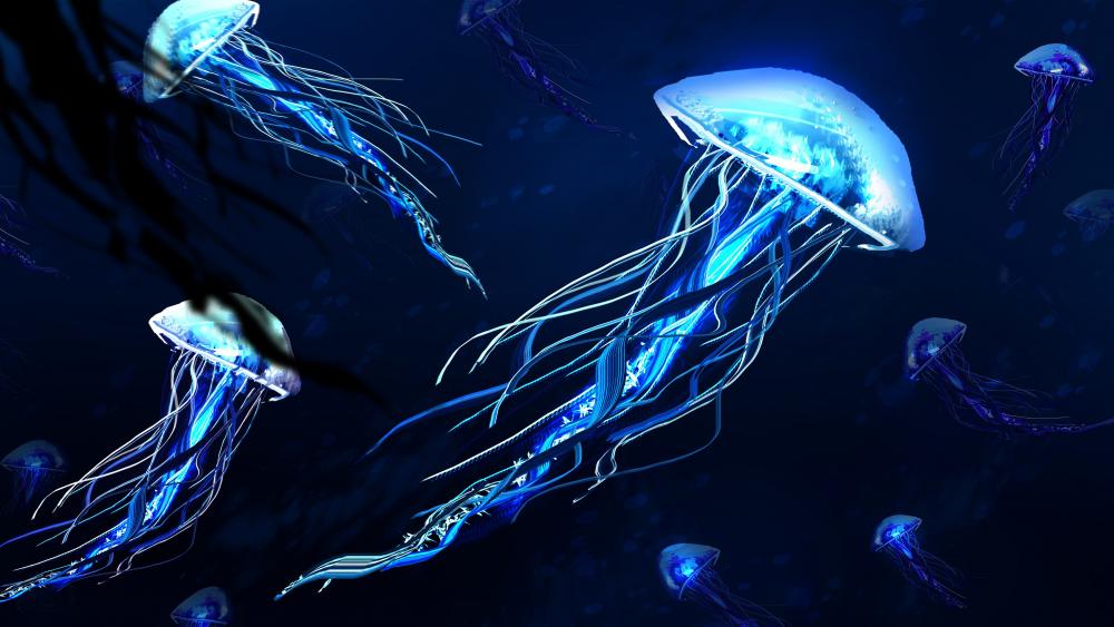 Jellyfish illustration wallpaper