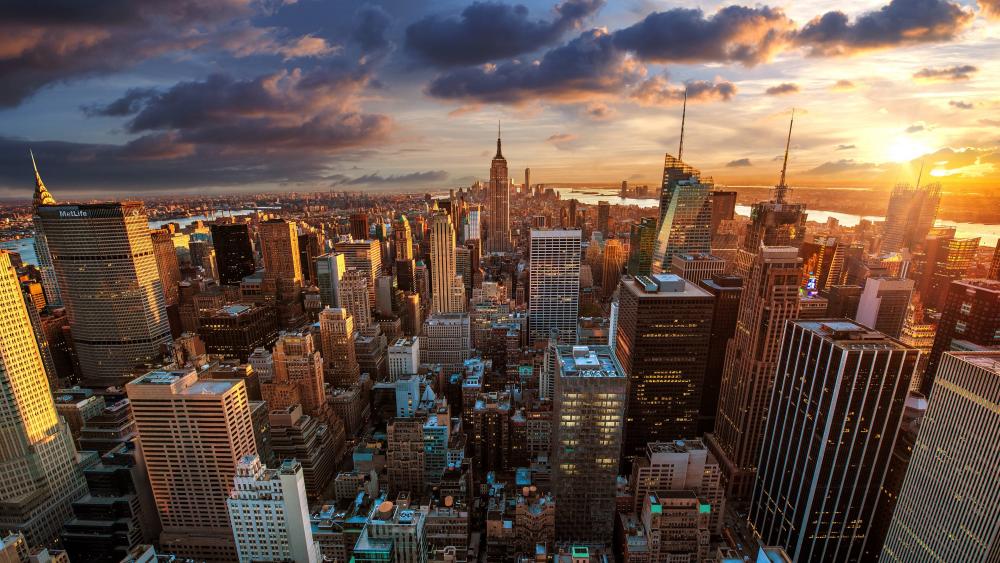 New York skyline with Empire State Building wallpaper