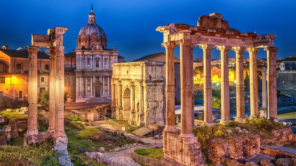 Roman Forum at dusk wallpaper