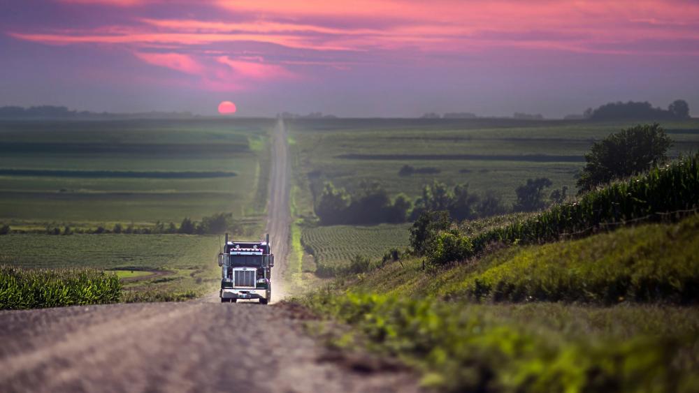 Truck on the road wallpaper