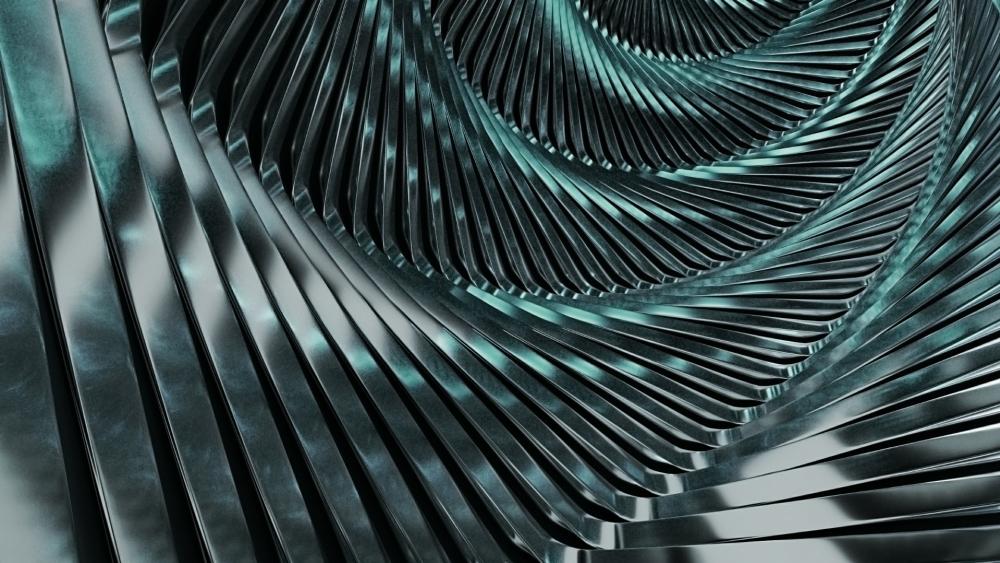 3D Silver spiral wallpaper