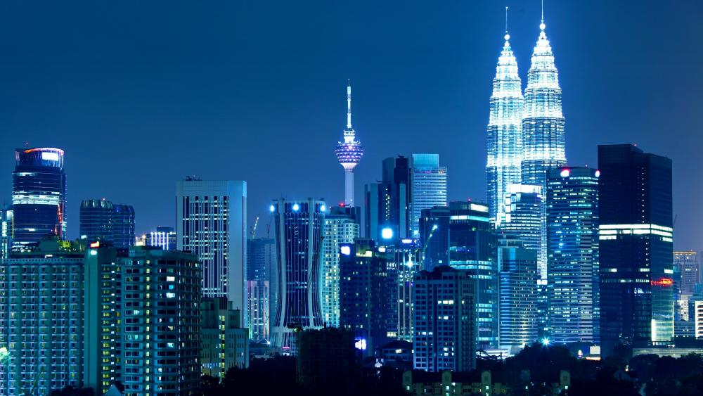 Kuala Lumpur at night wallpaper