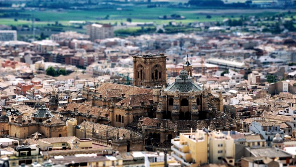 Granada Cathedral - Tilt-shift photography wallpaper