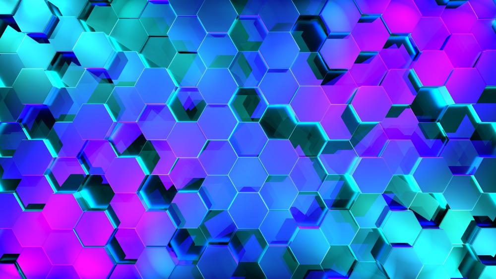 3D Honeycomb pattern wallpaper