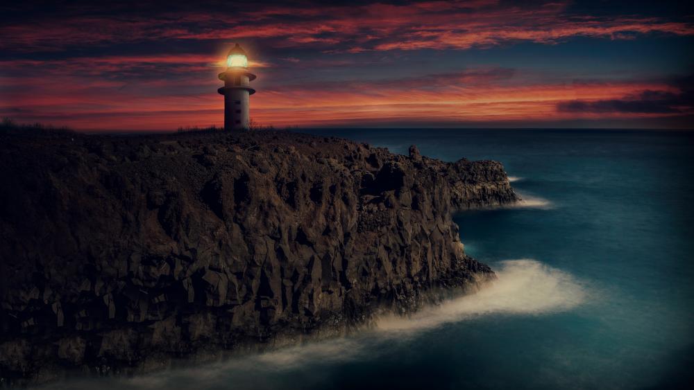 Lighthouse in the sunset wallpaper