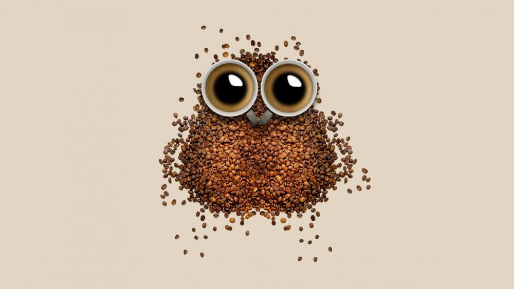 Coffe owl wallpaper