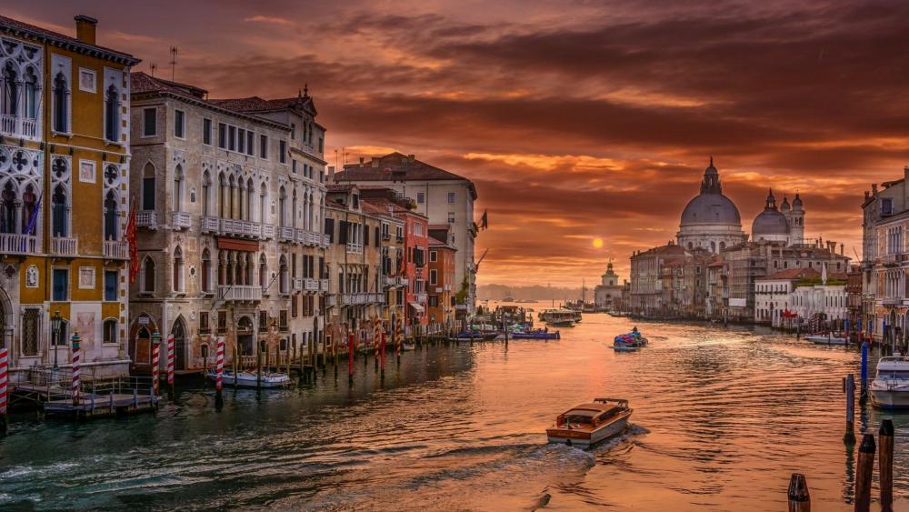 Sunset from the Grand Canal wallpaper