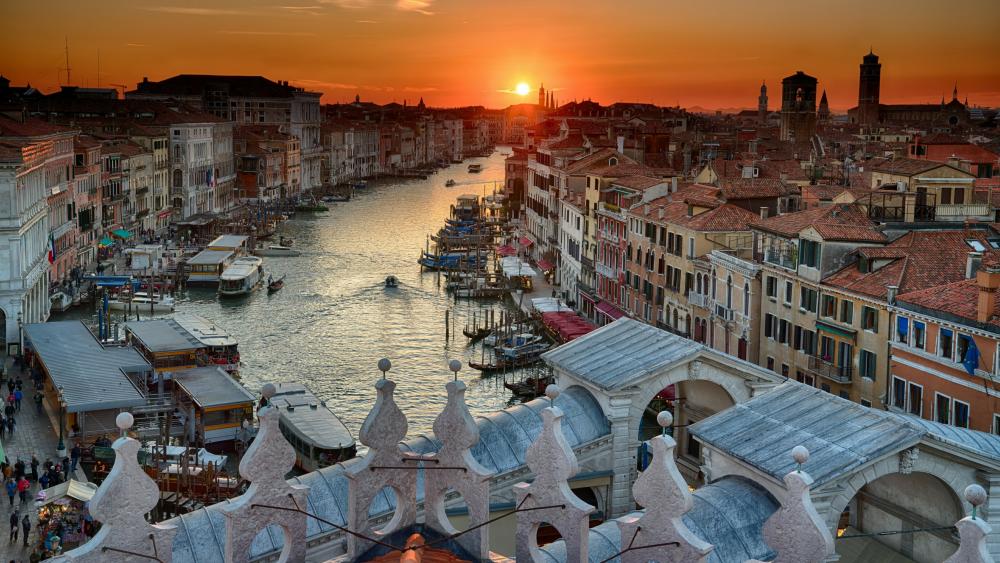 Venice at sunset wallpaper