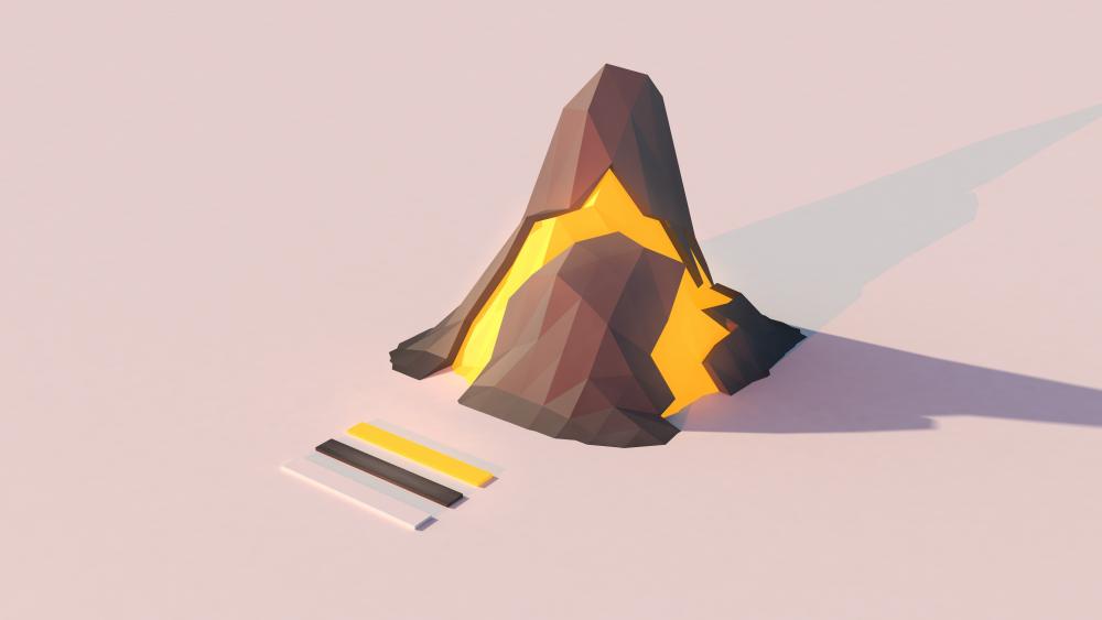 Volcano lowpoly wallpaper