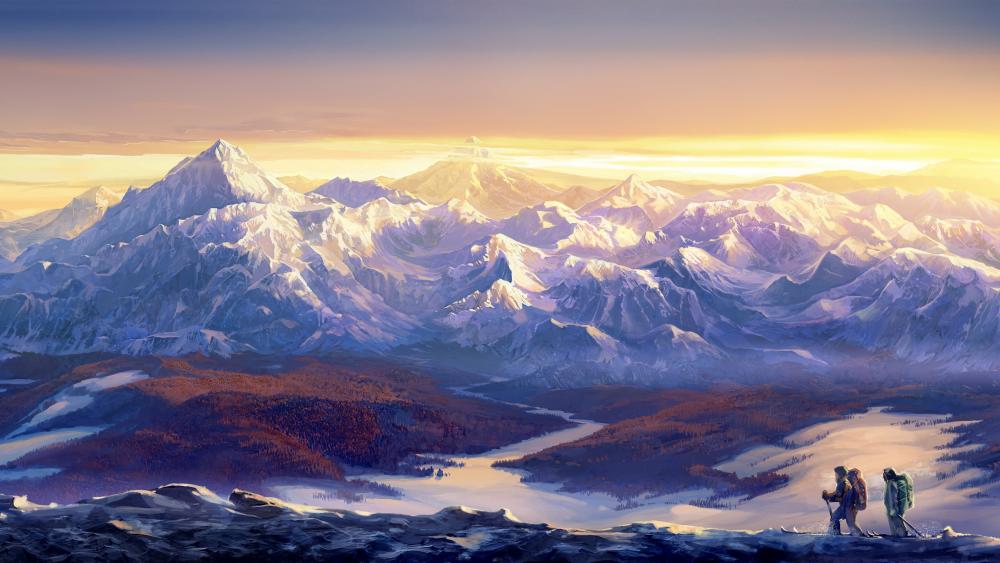 Climbers - Painting art wallpaper