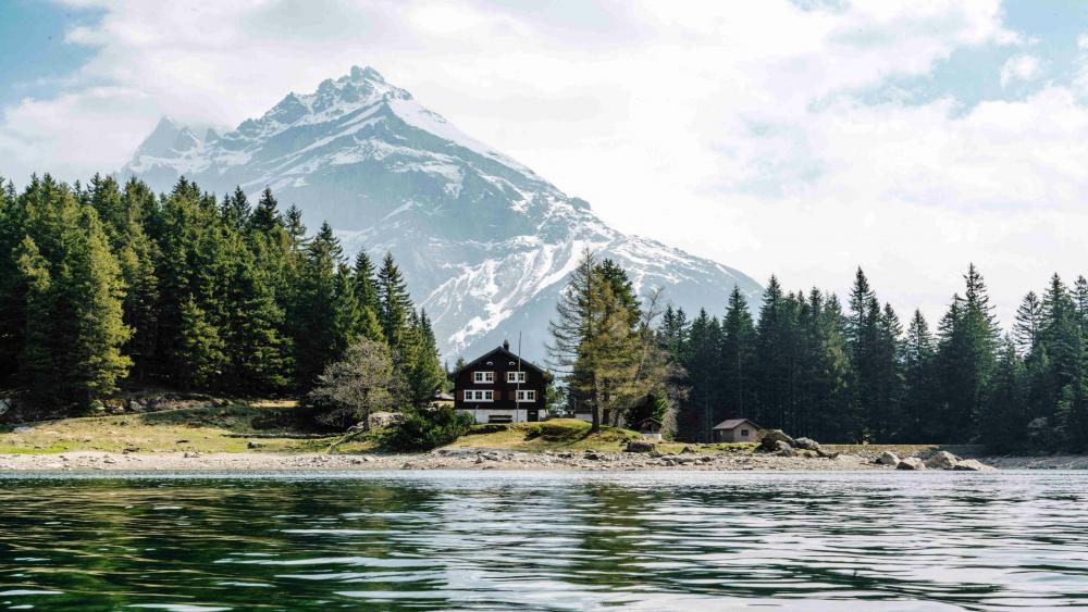 Arnisee Lake with Swiss Alps (Switzerland) wallpaper