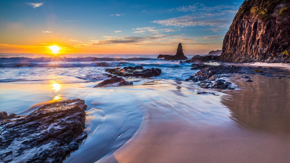 Jones Beach sunrise (Australia) wallpaper