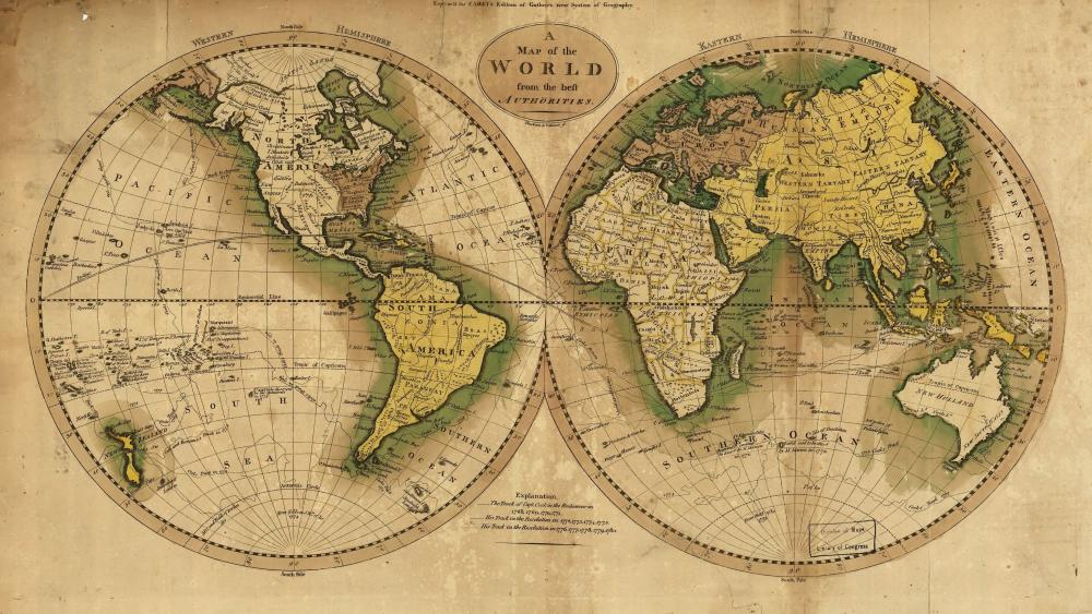 Vintage world map wallpaper