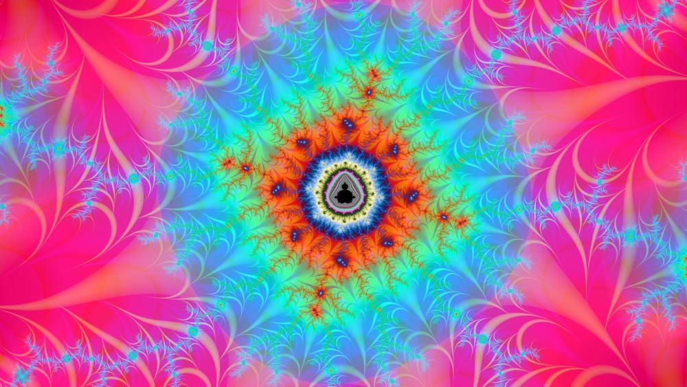 Psychedelic pink fractal art - backiee