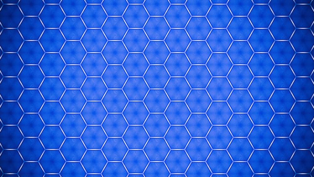 Blue hexagon pattern wallpaper