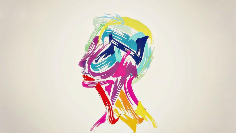 Colorful profile - Abstract art wallpaper
