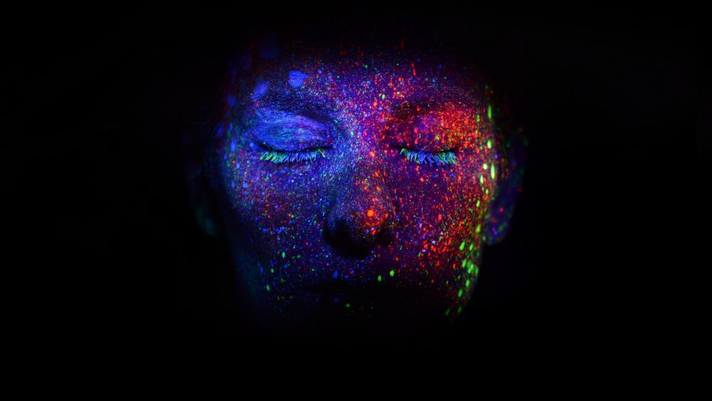 Illuminating body painting artwork wallpaper
