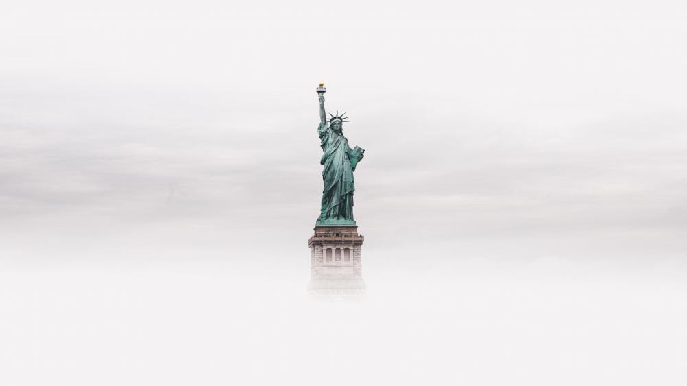 Statue of Liberty in the clouds wallpaper